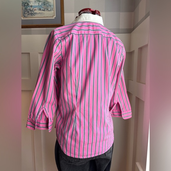 Ralph Lauren Pink and Blue Striped Button-Down Shirt Size Medium - Picture 7 of 7